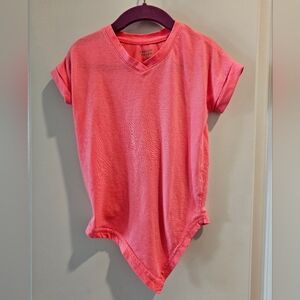 sz 4 French Toast Salmon color‎ asymmetrical hem t-shirt Easter Spring Summer